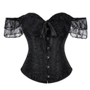 Victorian Corset Gothic Satin Lace Bustier - Retrorobe