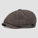 Set da uomo composto da gilet tradizionale marrone anni '20 e berretto da newsboy, 2 pezzi