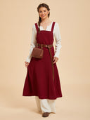 Women's Burgundy Medieval Overdress Costume Set