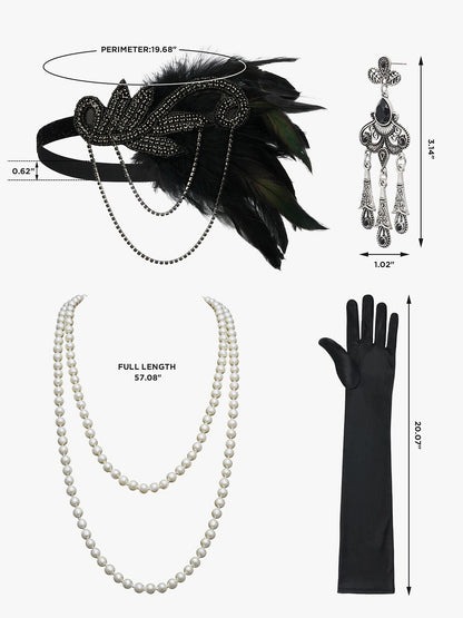4Pcs 1920s Gatsby Accessory Set