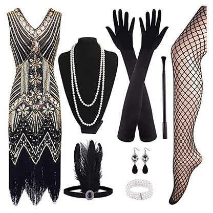 Golden Flapper Dress with ACCs