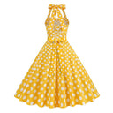 Polka Halter Charm Midi Dress