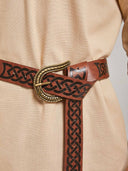 Men's Beige Lace-Up Medieval Tunic Costume Set