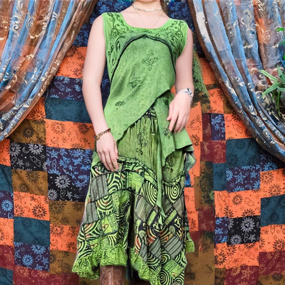 Boho Embroidered Asymmetrical Dress