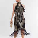 Art Deco Fringe Trim Flapper Dress