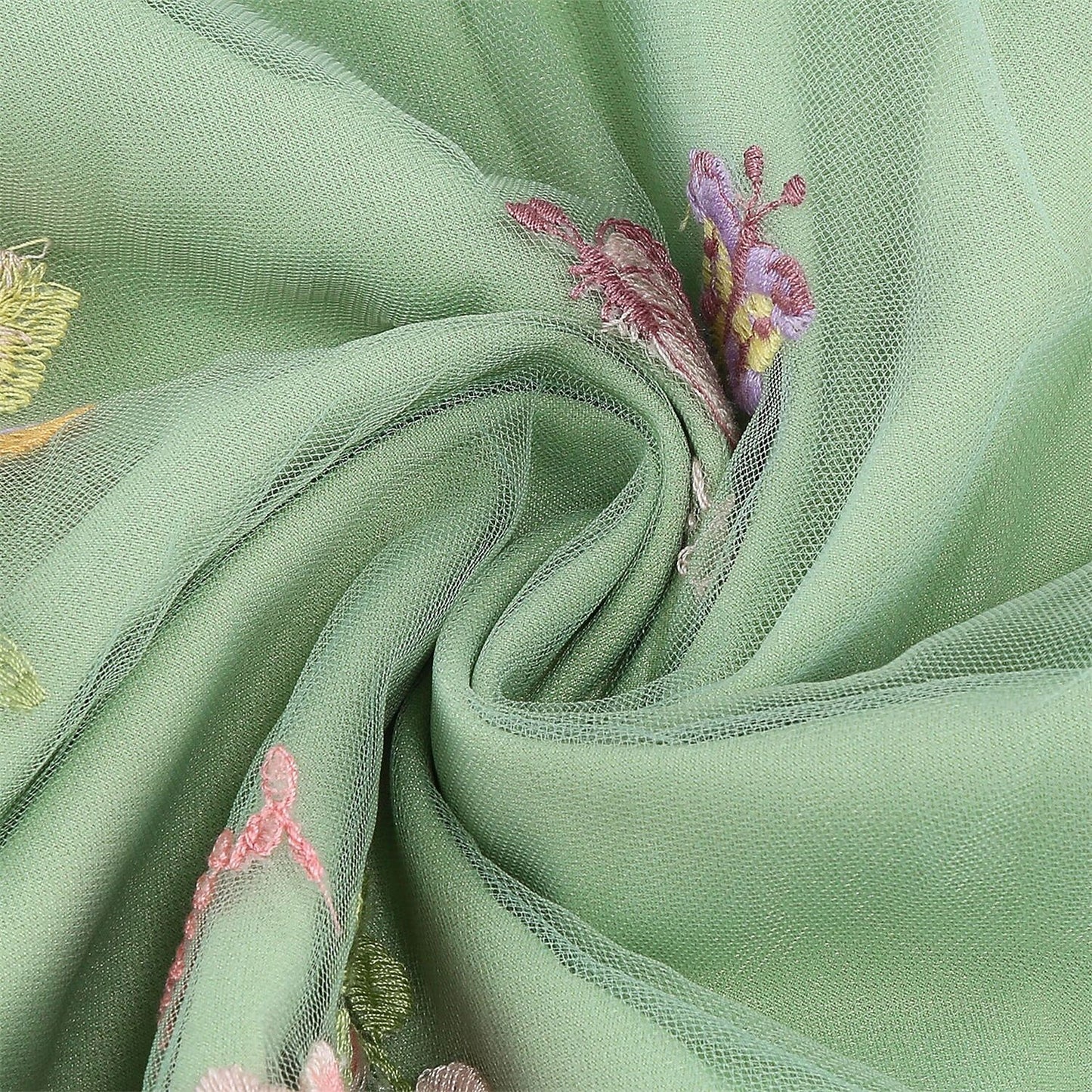 Floral Embroidered V-Neck Midi Dress