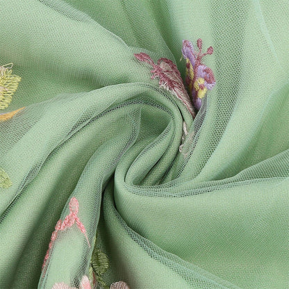 Floral Embroidered V-Neck Midi Dress