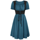 Renaissance Puff Sleeve Knee-Length Dress - Retrorobe
