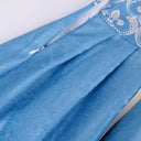 Oktoberfest Costume Blue Dirndl Dress with Blouse and Lace Apron - Retrorobe