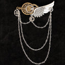 Steampunk Brooch Pin Rudder Brooch Shield Brooch Lapel Pin Badge Brooch - Retrorobe