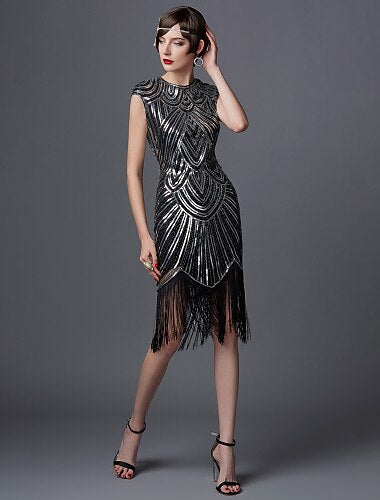 Art Deco Sequin Tassel Flapper Cocktail Dress