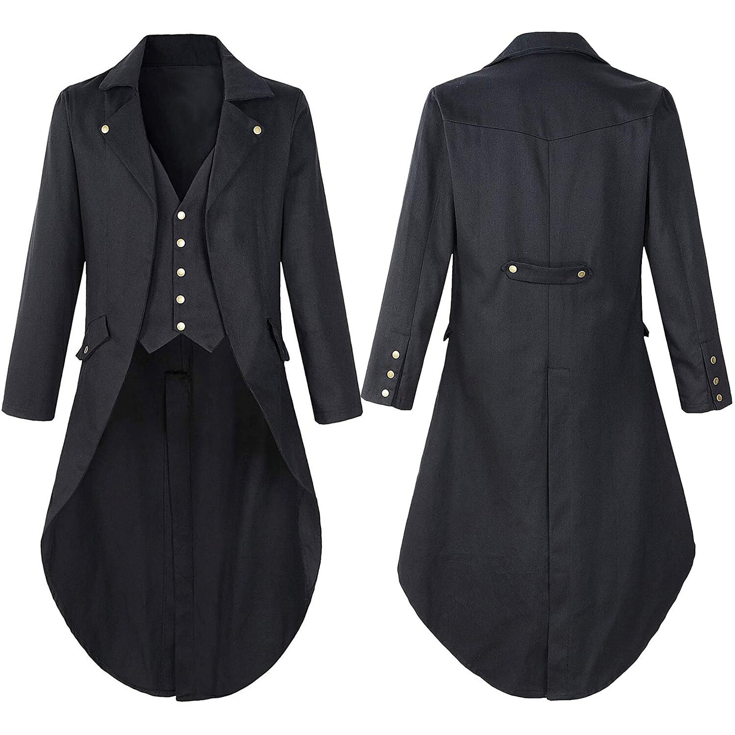 Men's Steampunk Solid Color Tailcoat