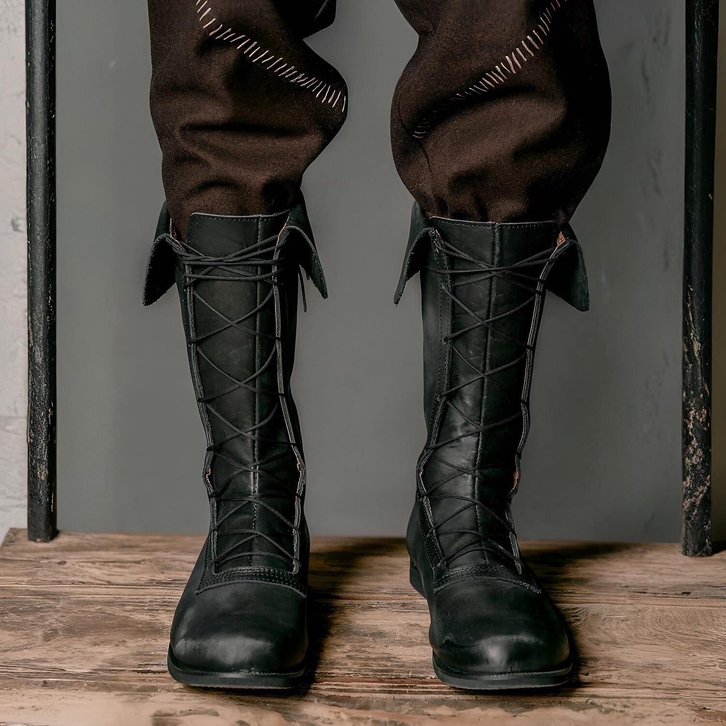 Medieval Laced High Boots