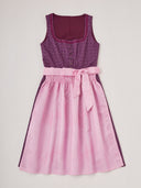 Women’s Oktoberfest Plum Purple Midi Dirndl Dress with Pink Apron