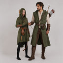 Women's Olive Green Hooded Elf Ranger LARP Costume Set