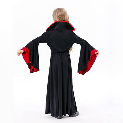 Gothic Long Sleeve Black Red Vampire Dress