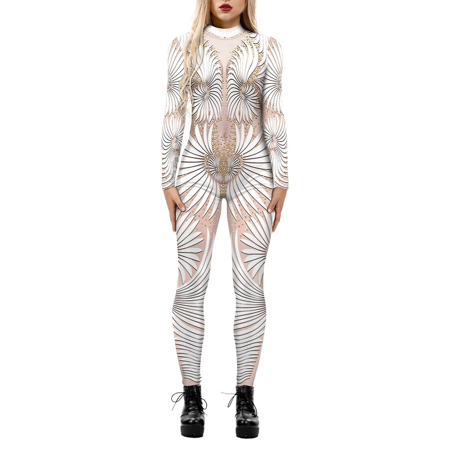 Skeleton Skull Full Body Catsuit for Women