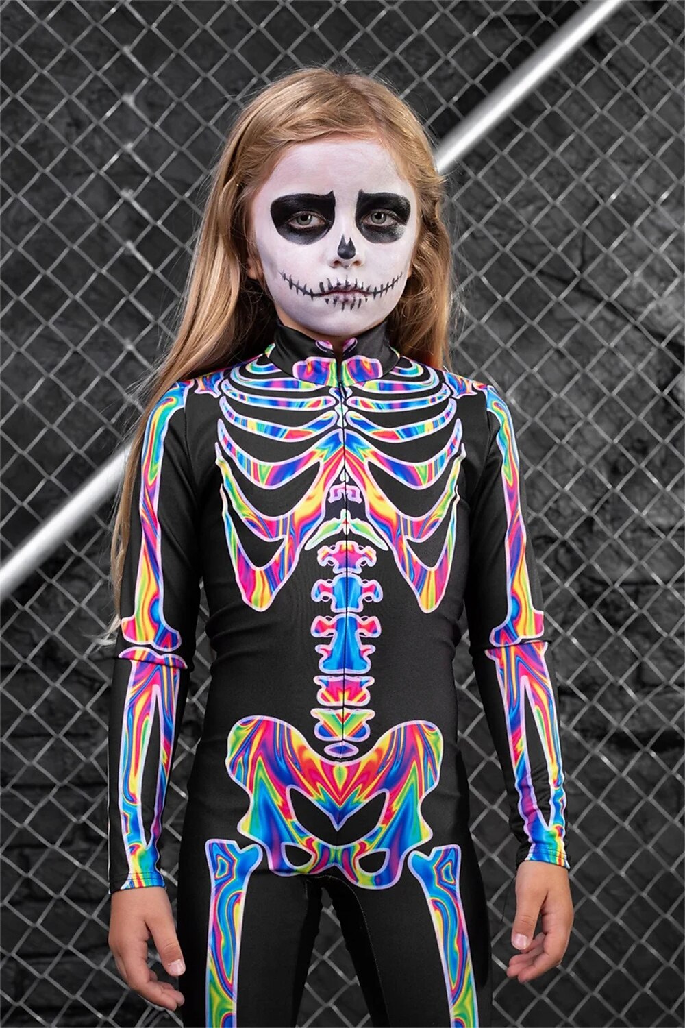 Skull Skeleton Full Body Catsuit for Kids