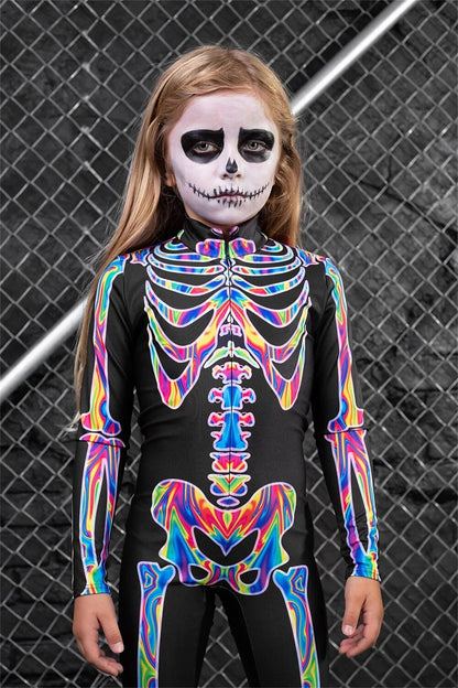Skull Skeleton Full Body Catsuit for Kids