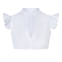 Oktoberfest Women's White Dirndl Blouse with Ruffle Sleeves - Retrorobe