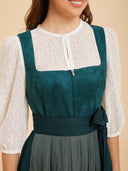 White Lace Puff Sleeve Dirndl Blouse for Oktoberfest