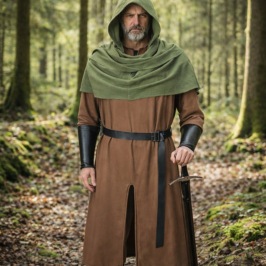 Medieval Knight RangerShawls Tunic Set with Belt Arm Bracer