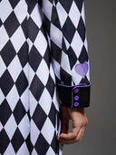 Men's Purple Harlequin Tailcoat 3-Piece Halloween Costume