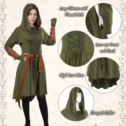 Medieval Fairy Archer Dress Set with Belt Guards More Accessories