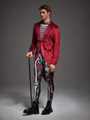 2-teiliges Halloween-Kostümset mit gotischem Skelett-Bodysuit für Herren