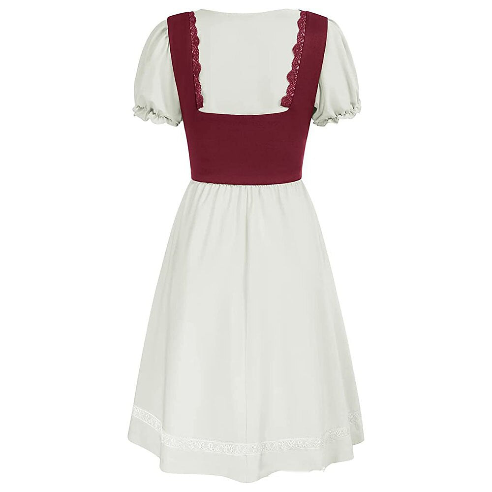 Renaissance Puff Sleeve Knee-Length Dress