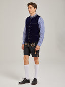 Men's Blue Bavarian Oktoberfest Velvet Vest
