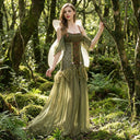Vestido largo de hada medieval con accesorios