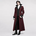 Men's Burgundy Gothic Vampire Tailcoat Costume Set