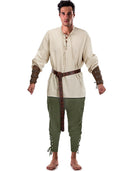 Pirat & Wikinger Stil Outfit Set: Hemd, Hose, Taillengürtel  