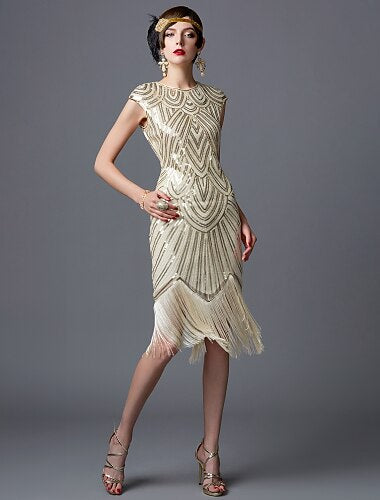 Art Deco Sequin Tassel Flapper Cocktail Dress