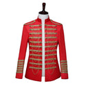 Conjunto de disfraz de cascanueces para hombre de 4 piezas, rojo y con volantes delanteros