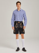 Men’s Blue Checkered Oktoberfest Shirt for Lederhosen
