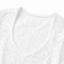 Women’s Oktoberfest White V-Neck Lace Cropped Dirndl Blouse