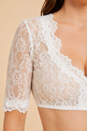 Women’s Oktoberfest White Lace Cropped Dirndl Blouse