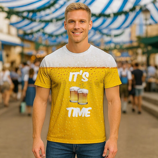 Unisex Oktoberfest It's Beer Time Graphic T-shirt 1pc