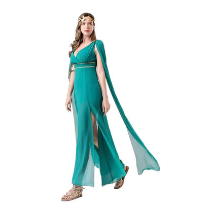 Greek Goddess Costume Green Maxi Dress