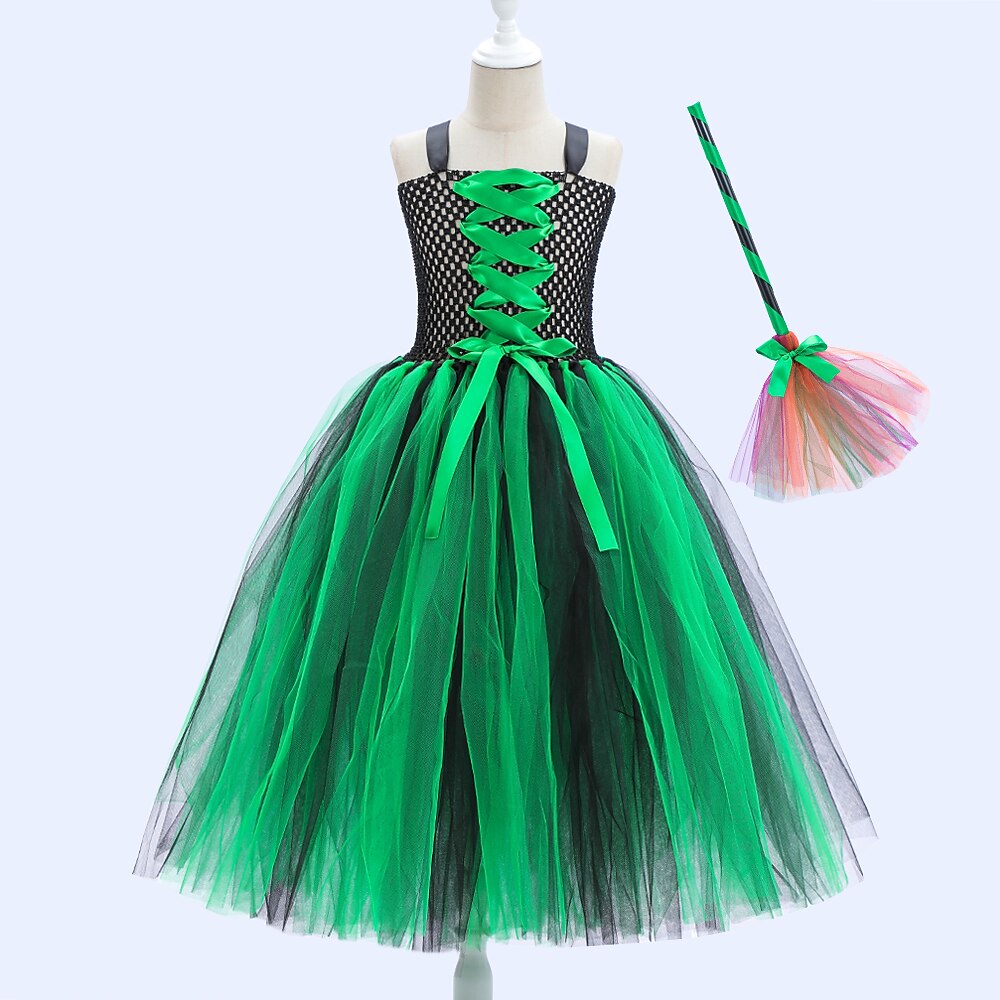 Witch Halloween Green Dress Costume