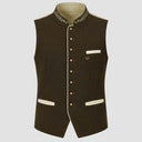 Set da uomo composto da gilet tradizionale marrone anni '20 e berretto da newsboy, 2 pezzi