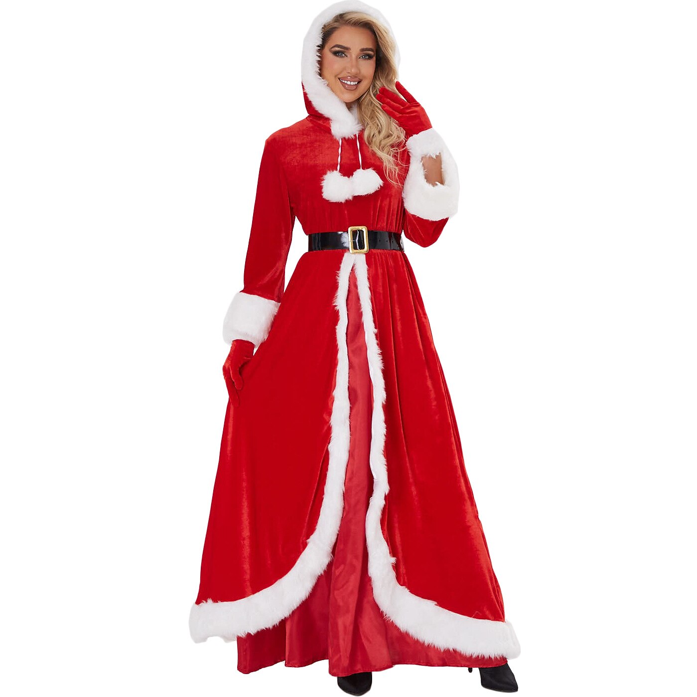 Mrs. Claus Hooded Gown Costume