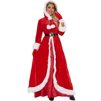 Mrs. Claus Hooded Gown Costume