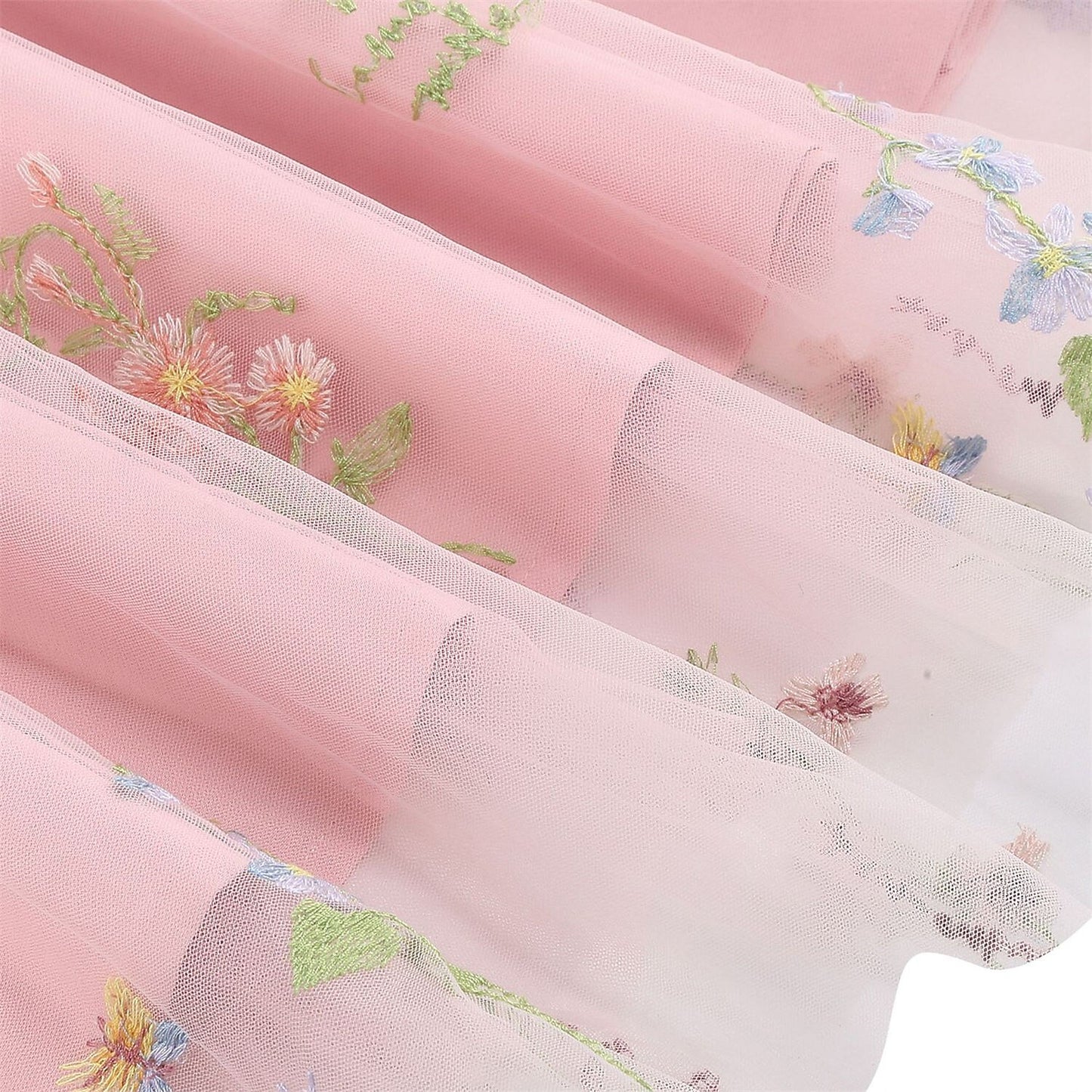 Floral Embroidered V-Neck Midi Dress