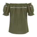 Renaissance Crew Neck Off Shoulder Lace-up Tops - Retrorobe