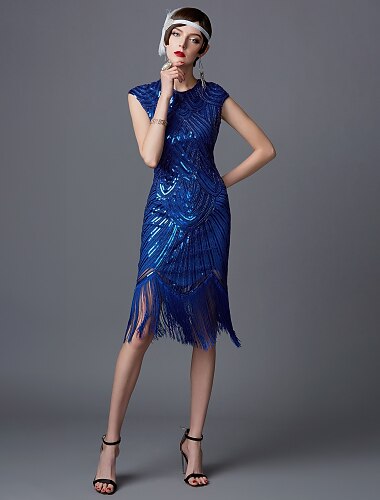 Art Deco Sequin Tassel Flapper Cocktail Dress