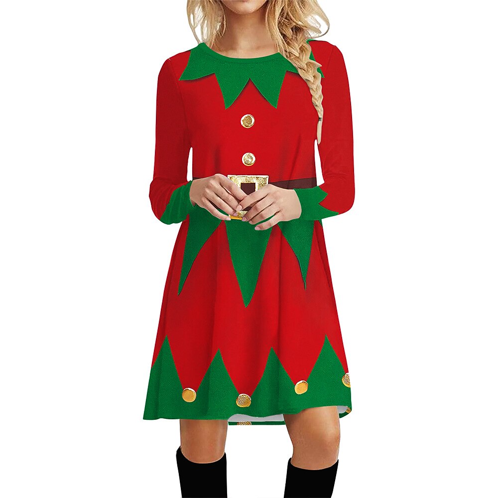 Women's Christmas Elf Costume Set