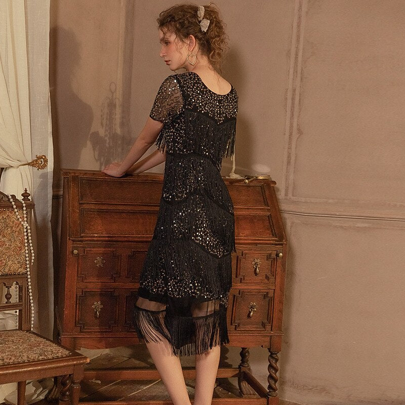 Multi-Layered Fringe Flapper Dress